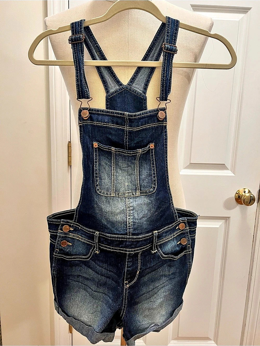 NO BOUNDARIES No Boundaries Girls Small Denim Overall Shorts